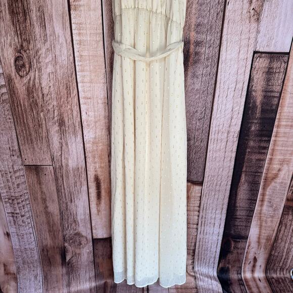 ModCloth Maxi Dress Illuminated Elegance Ivory Halter Party Metallic Large NWT - Picture 5 of 12